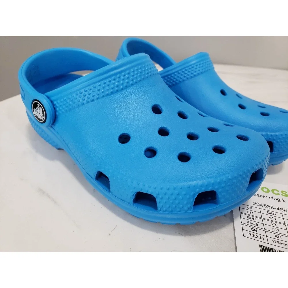 NEW SZ 2 / J2 Crocs CLASSIC KIDS YOUTH ClogS  Ocean blue JUNIOR boy girl